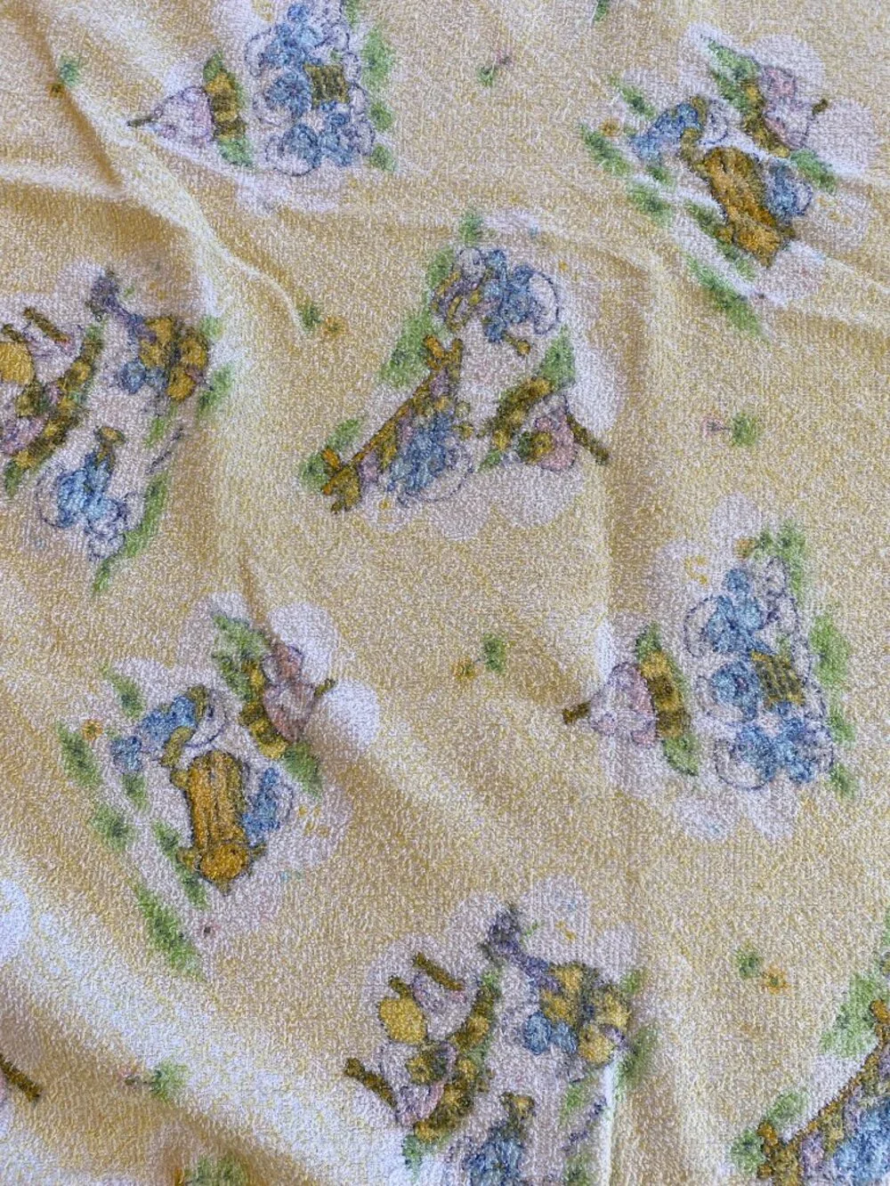 The Smurfs Vintage 1980s baby hooded bath towel 35 X 26 inches terrycloth